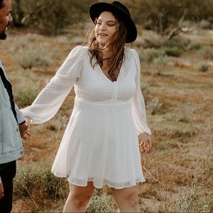 Lulus White Long Sleeve Dress